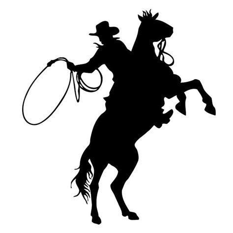 Rodeo Cowboy Silhouette Vinyl Decal Cowboy Pictures Horse Silhouette