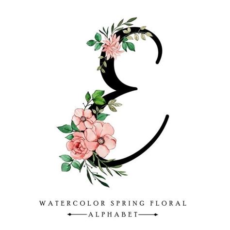 Maybe you would like to learn more about one of these? Watercolor Spring Floral Alphabet Letter E, Watercolor ...