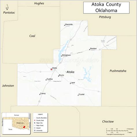 Map Of Atoka County Oklahoma Where Is Located Cities Population