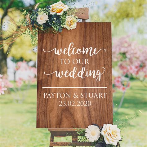 Personalised Welcome To Our Wedding Sign Gold Effect