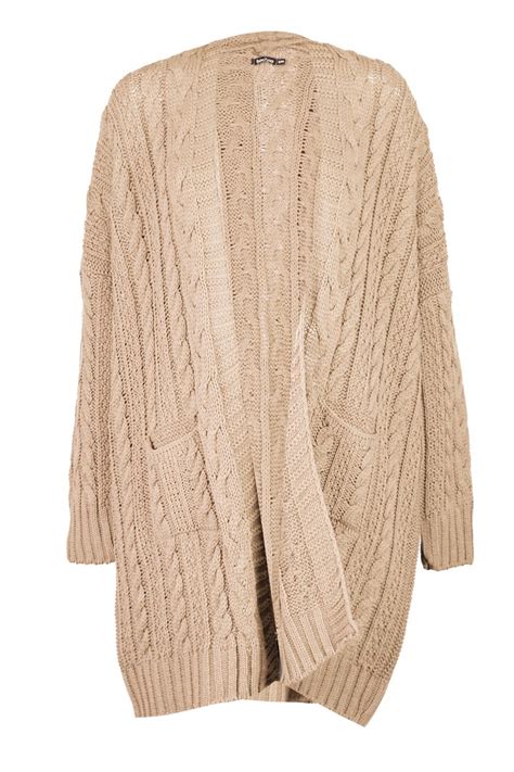 Slouchy Cable Knit Cardigan Jumpers And Cardigans Sweaters Sequin