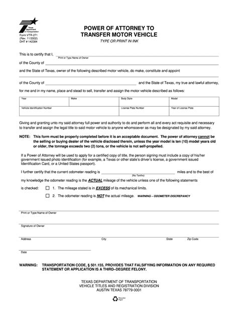 Power Of Attorney To Transfer Motor Vehicle In Pennsylvania 2002 Form