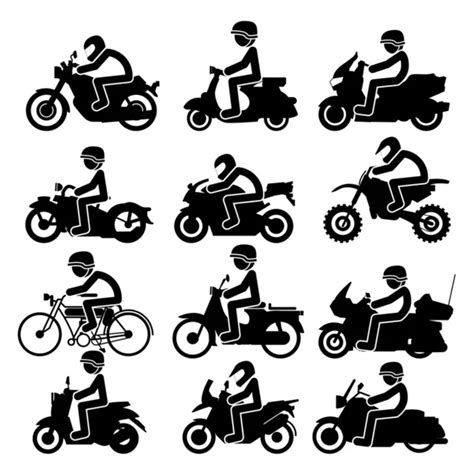 Motorcycle Icons Set Vector Illustration — Stock Vector © Bitontawan02