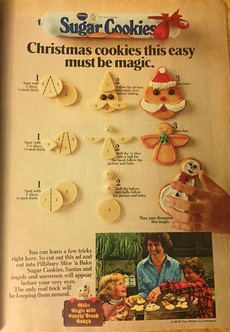 Bake cookies 10 to 12 minutes or until lightly browned. Pillsbury Sugar Cookies ad from 1978 Good Housekeeping ...