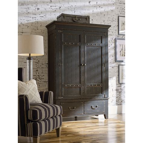 Kincaid Furniture Mill House Simmons Rustic Armoire with Adjustable Shelves | Powell's Furniture ...