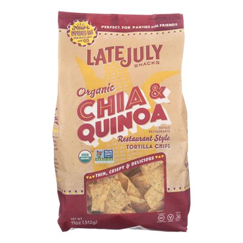 Late July Snacks Organic Tortilla Chips Thin Multigrain Oz Walmart Com Walmart Com
