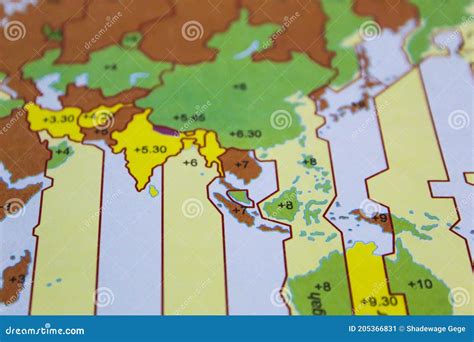 Time Zone Map Of Southeast Asia Or World Map Stock Image Image Of