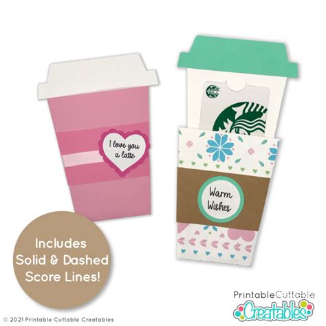 Coffee Cup T Card Holder Svg File For Cricut Silho