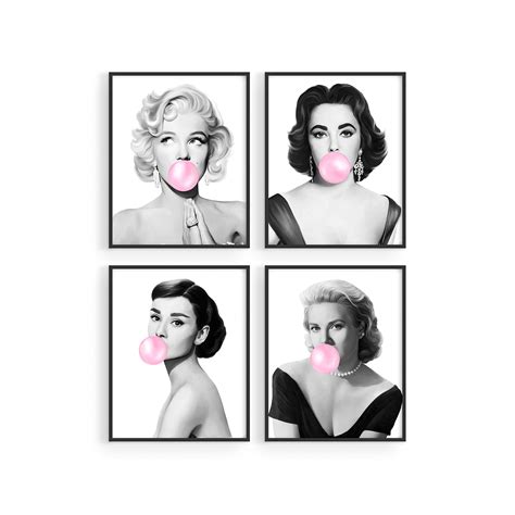 Buy Haus And Hues Celebrity Wall Art Pop Art Wall Decor Set Of 4 Fashion Wall Art Audrey