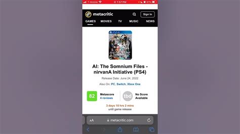 Metacritic Review Ai The Somnium Files Nirvana Initiative 1010