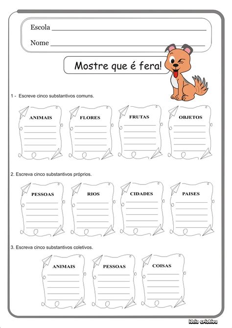 Atividades Com Substantivos Próprios E Comuns