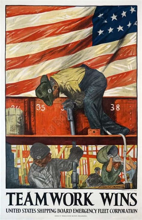 Card gift art balance blick. American Vintage WWI Homefront Poster 'Teamwork Wins' by ...