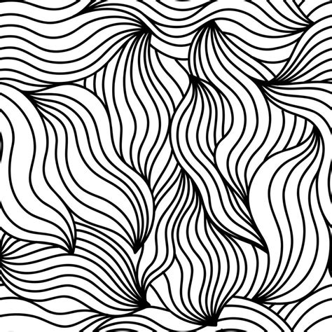Seamless Abstract Wave Pattern Background Decorative Design Freehand