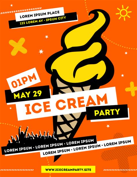 Ice Cream Party Flyer Template Postermywall