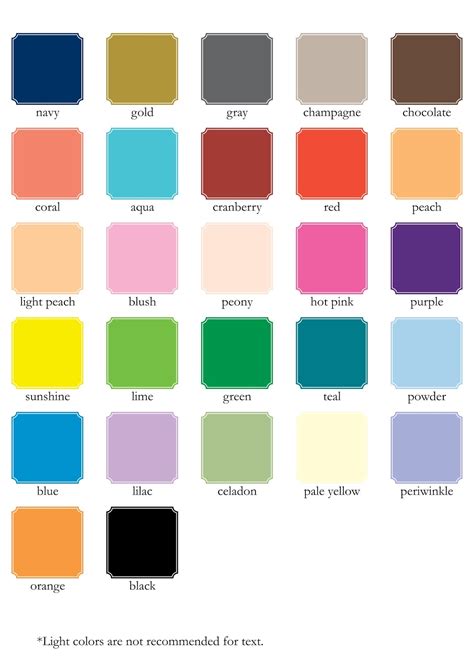 Blush Paperie Printing Color Options