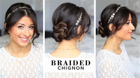 5.10 wrap around french twist. Braided Chignon Hair Style - YouTube