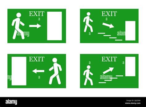 Emergency Exit Sign Vector Illustration Stock Vector Image And Art Alamy