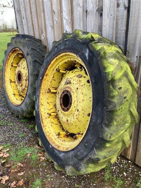 Pair John Deere Tractor Wheels And Tyres 13 6 X 38 Ebay
