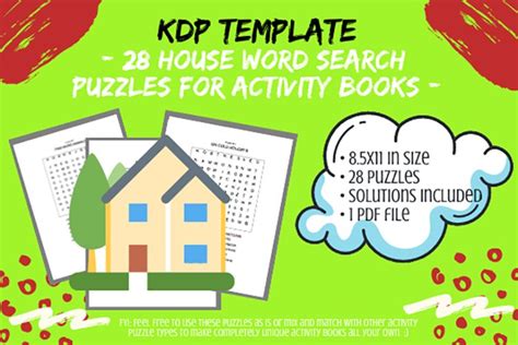 28 Assorted House Word Search Puzzles For Activity Books