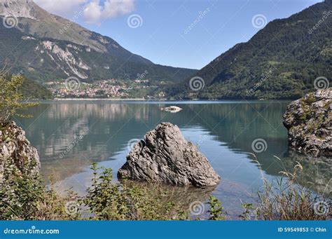 Alpin Lake Molveno Italy Stock Image Image Of Alps 59549853
