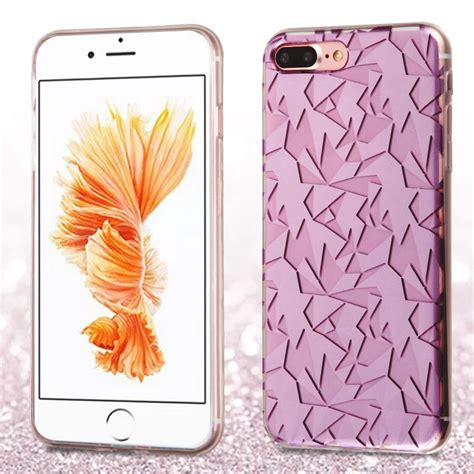 Asmyna Purple Geometry Rubber Soft Tpu Skin Cover Case For Apple Iphone