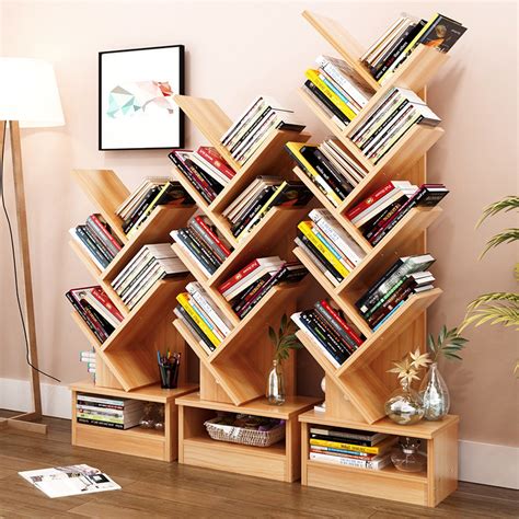Wall mounted comic book racks are a fantastic way to save space and allow more room in your boutique for other products. 5/7/9-Shelf Tree Bookshelf Compact Book Rack Bookcase ...