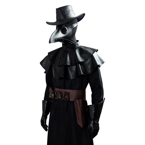 Plague Doctor Steampunk Bird Beak Mask Long Robe Cape Outfit Halloween