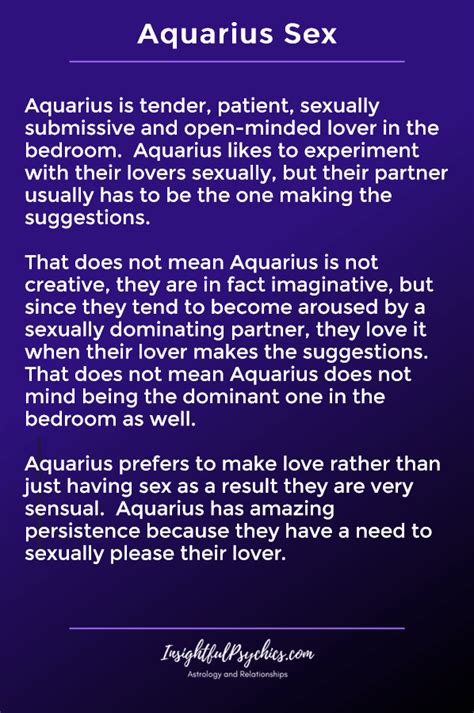 Aquarius Sex Life The Good The Bad The Hot