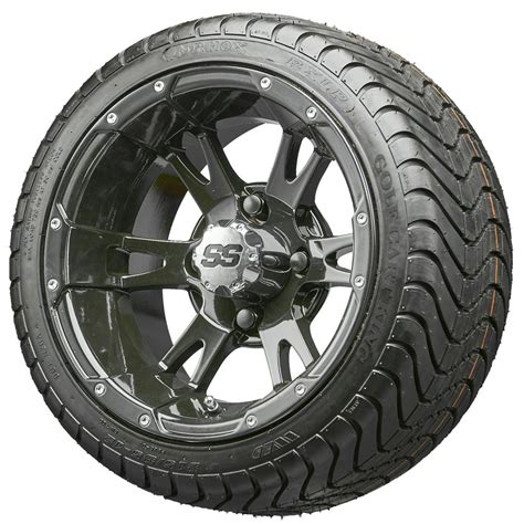 Golf Cart Wheels And Tires 12 Rhox Rx321 Black W Low Pro Tires