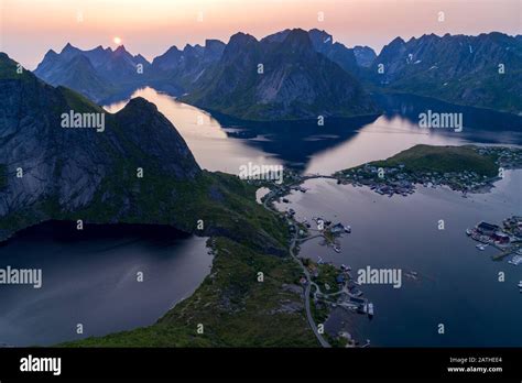 Breathtaking View Of The Reine Village On Lofoten Islands Norway In