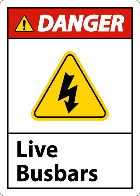 Danger Live Busbars Sign On White Background 13446776 Vector Art At