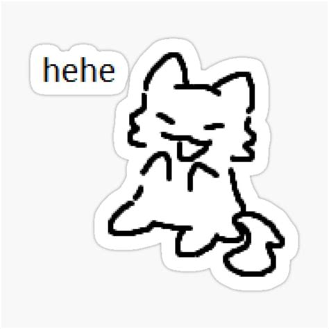 Hehe Kitty Sticker For Sale By Kippicat Redbubble