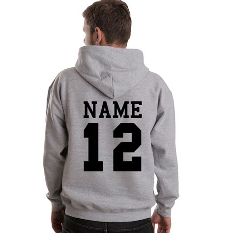 Personalised Custom Back Name And Number Printed On Hoodie
