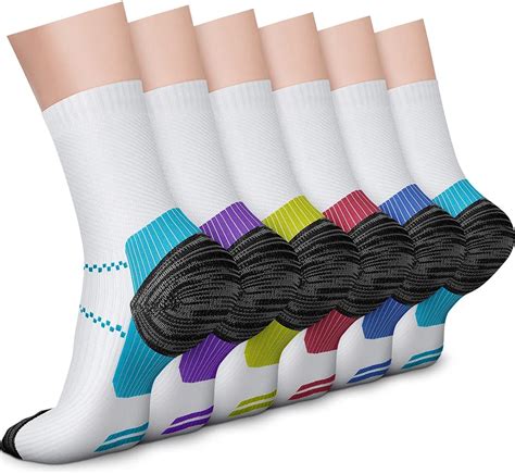 Amazon Com Charmking Pairs Crew Compression Socks For Women Men