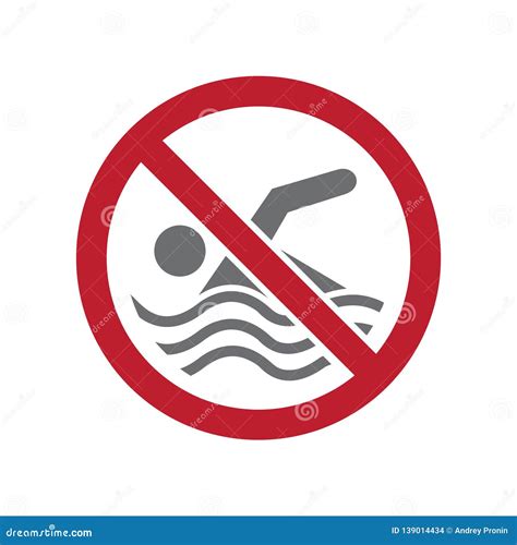 No Swimming Allowed Sign On White Background For Graphic And Web Design