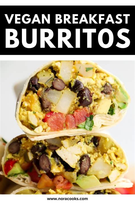 perfect for on the go vegan breakfast burritos are loaded with tofu