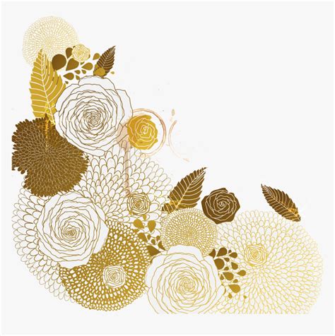 Vector Euclidean Flower Pattern Golden Free Hd Image Gold Flower