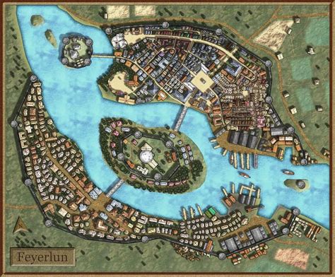 Feyerlun Fantasy City Map By Avalpenworth On Deviantart Fantasy City