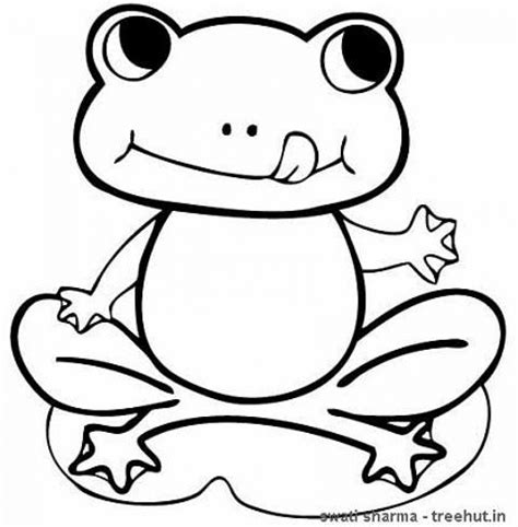 Coloring Frog Frogs Pages Cute Printable Print Colouring Drawing Kids