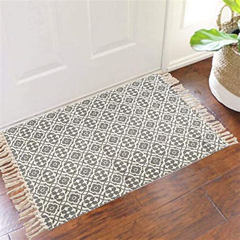 Mohawk® home herb tiles washable kitchen rug. SHACOS Cotton Woven Rug with Tassel Doormat Washable Throw ...