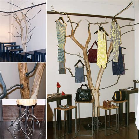 Hand Made Salavged Tree Clothing Rack By Where Wood Meets Steel
