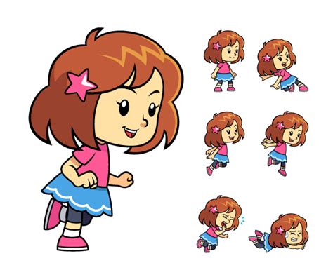 Pinky Girl Game Sprites Game Art Partners