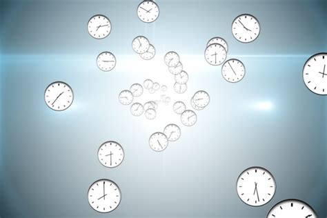 Digitally Generated Floating Clock Pattern Royalty Free Image