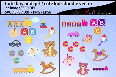 Cute Kids Svg Vector Clipart Graphic By Arcs Multidesigns Creative
