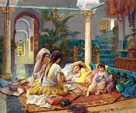In The Harem Muslim Women Orientalist Painting By Frederick Bridgman