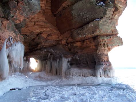Wi Ice Caves Apostle Islands Ice Cave Apostle Islands National