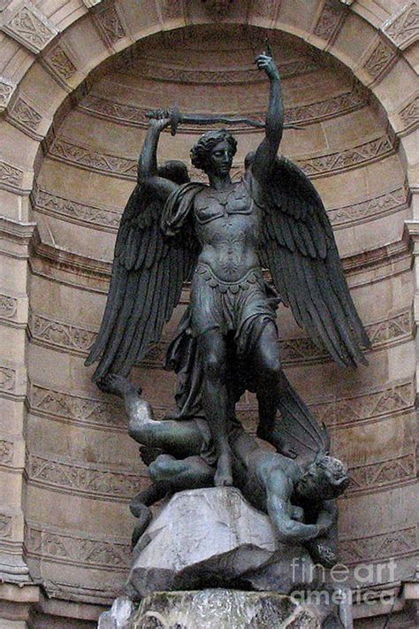 Paris Saint Michael Archangel Statue Monument Saint Michael Slaying