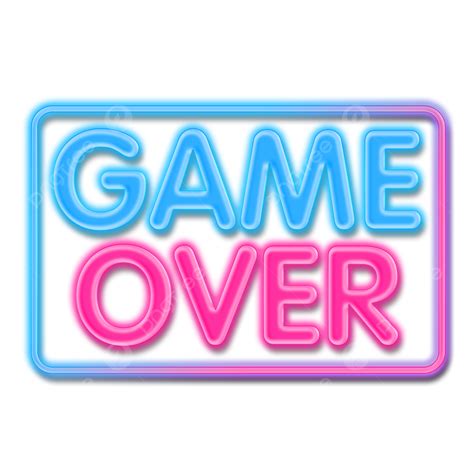 Game Over Neon Hd Transparent Game Over Neon Light Frame Cyber Game