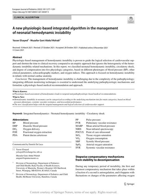 A New Physiologic Based Integrated Algorithm In The Management Of