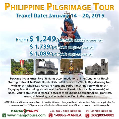 Mango Tours Philippine Pilgrimage Tour Package Tour Packages Travel